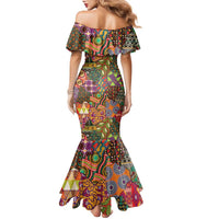 Traditional Ethnic African Vintage Motifs Family Matching Mermaid Dress and Hawaiian Shirt LT9 - Wonder Print Shop