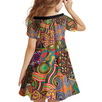 Traditional Ethnic African Vintage Motifs Family Matching Off The Shoulder Long Sleeve Dress and Hawaiian Shirt - Wonder Print Shop