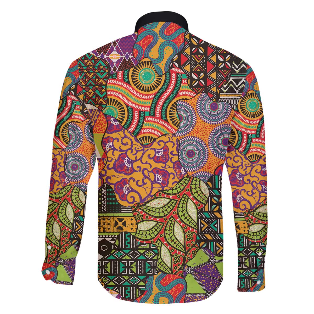 Traditional Ethnic African Vintage Motifs Family Matching Off The Shoulder Long Sleeve Dress and Hawaiian Shirt - Wonder Print Shop