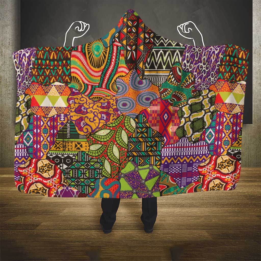 Traditional Ethnic African Vintage Motifs Hooded Blanket