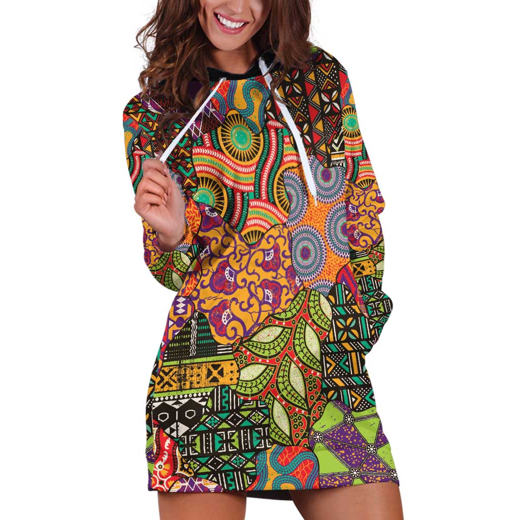Traditional Ethnic African Vintage Motifs Hoodie Dress - Wonder Print Shop