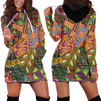 Traditional Ethnic African Vintage Motifs Hoodie Dress - Wonder Print Shop