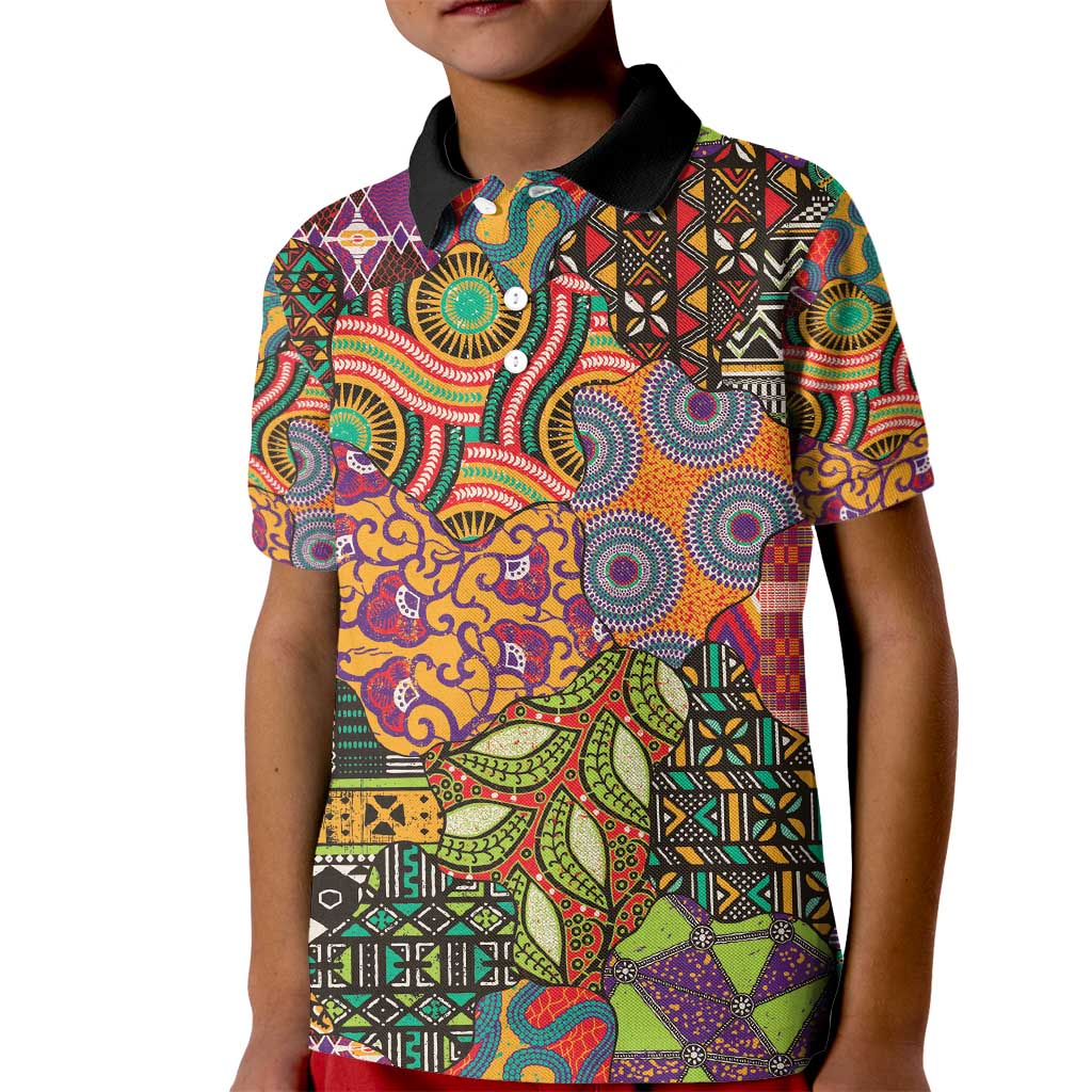 Traditional Ethnic African Vintage Motifs Kid Polo Shirt - Wonder Print Shop