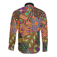 Traditional Ethnic African Vintage Motifs Long Sleeve Button Shirt - Wonder Print Shop