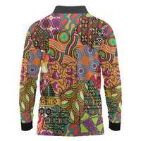 Traditional Ethnic African Vintage Motifs Long Sleeve Polo Shirt - Wonder Print Shop