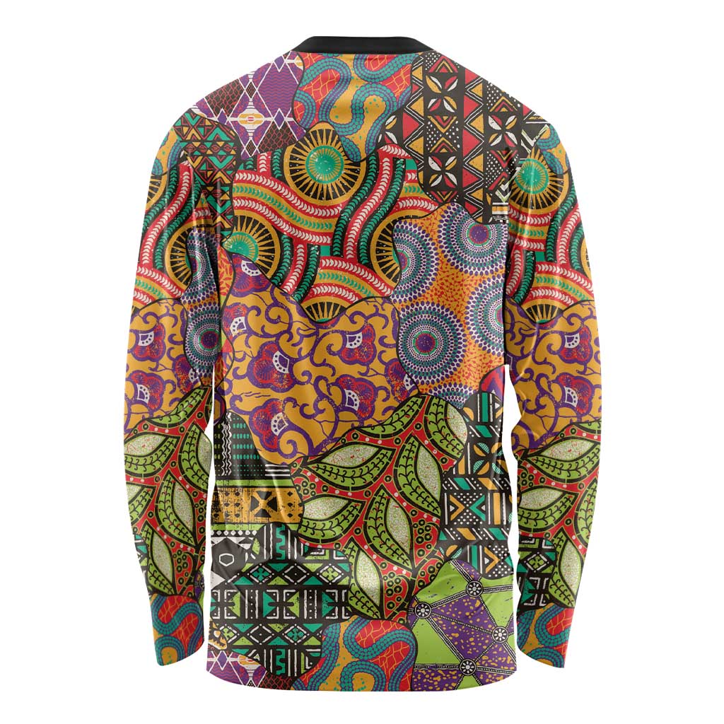 Traditional Ethnic African Vintage Motifs Long Sleeve Shirt - Wonder Print Shop