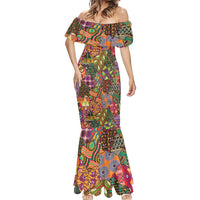 Traditional Ethnic African Vintage Motifs Mermaid Dress - Wonder Print Shop