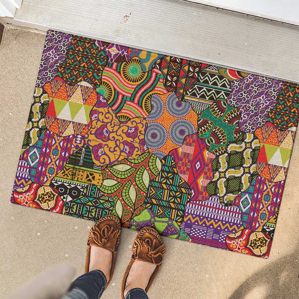 Traditional Ethnic African Vintage Motifs Rubber Doormat - Wonder Print Shop