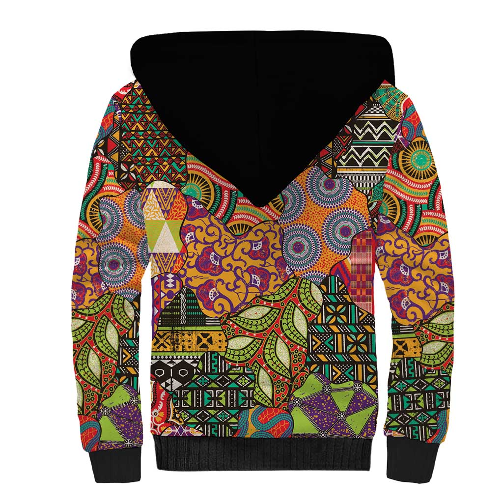 Traditional Ethnic African Vintage Motifs Sherpa Hoodie - Wonder Print Shop