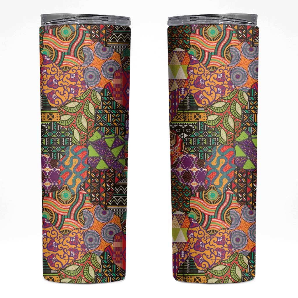 Traditional Ethnic African Vintage Motifs Skinny Tumbler - Wonder Print Shop