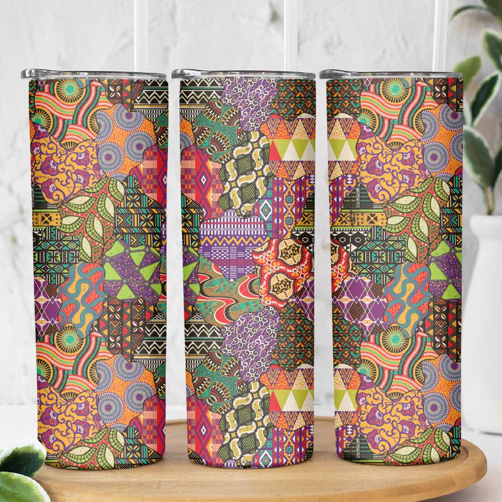 Traditional Ethnic African Vintage Motifs Skinny Tumbler - Wonder Print Shop