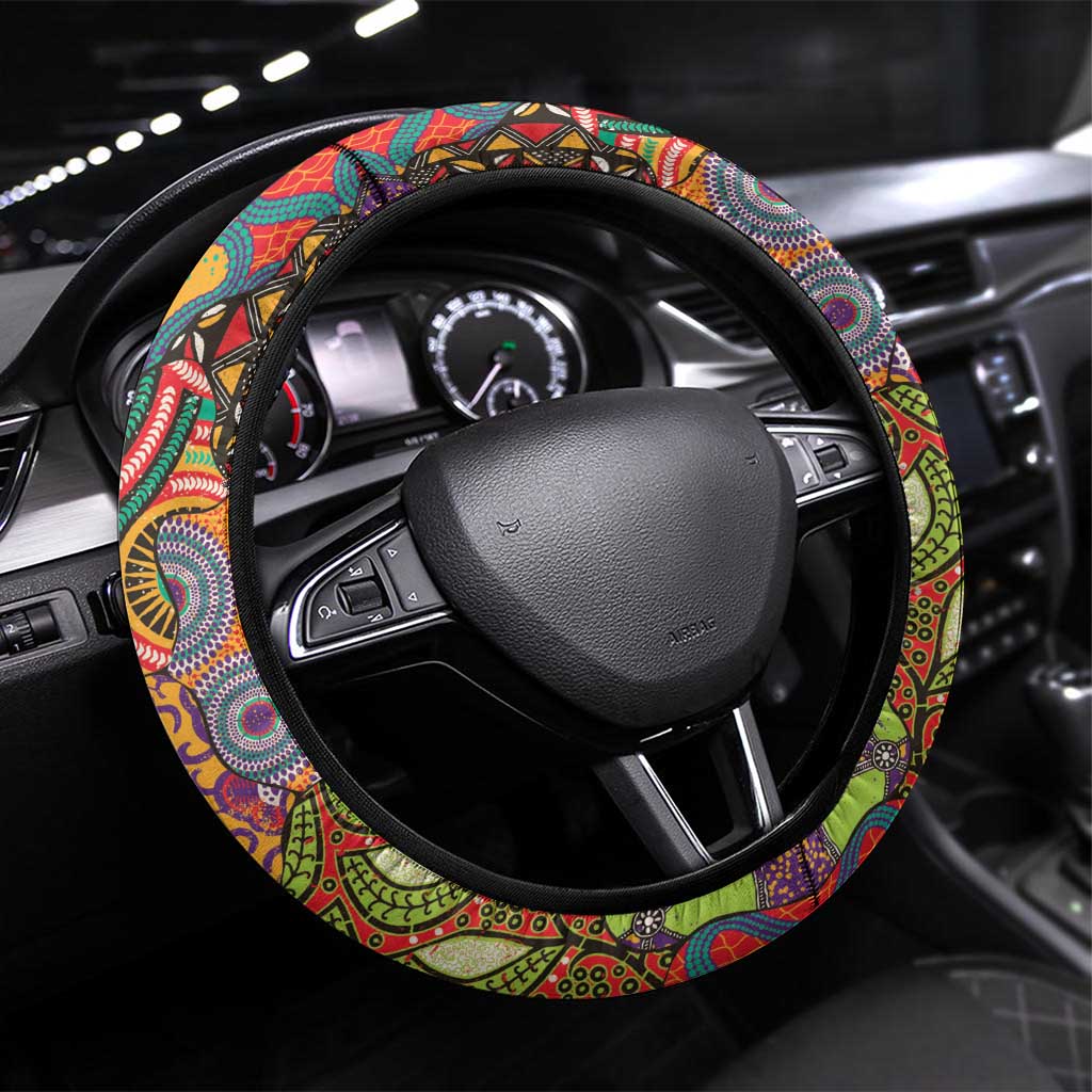 Traditional Ethnic African Vintage Motifs Steering Wheel Cover - Wonder Print Shop