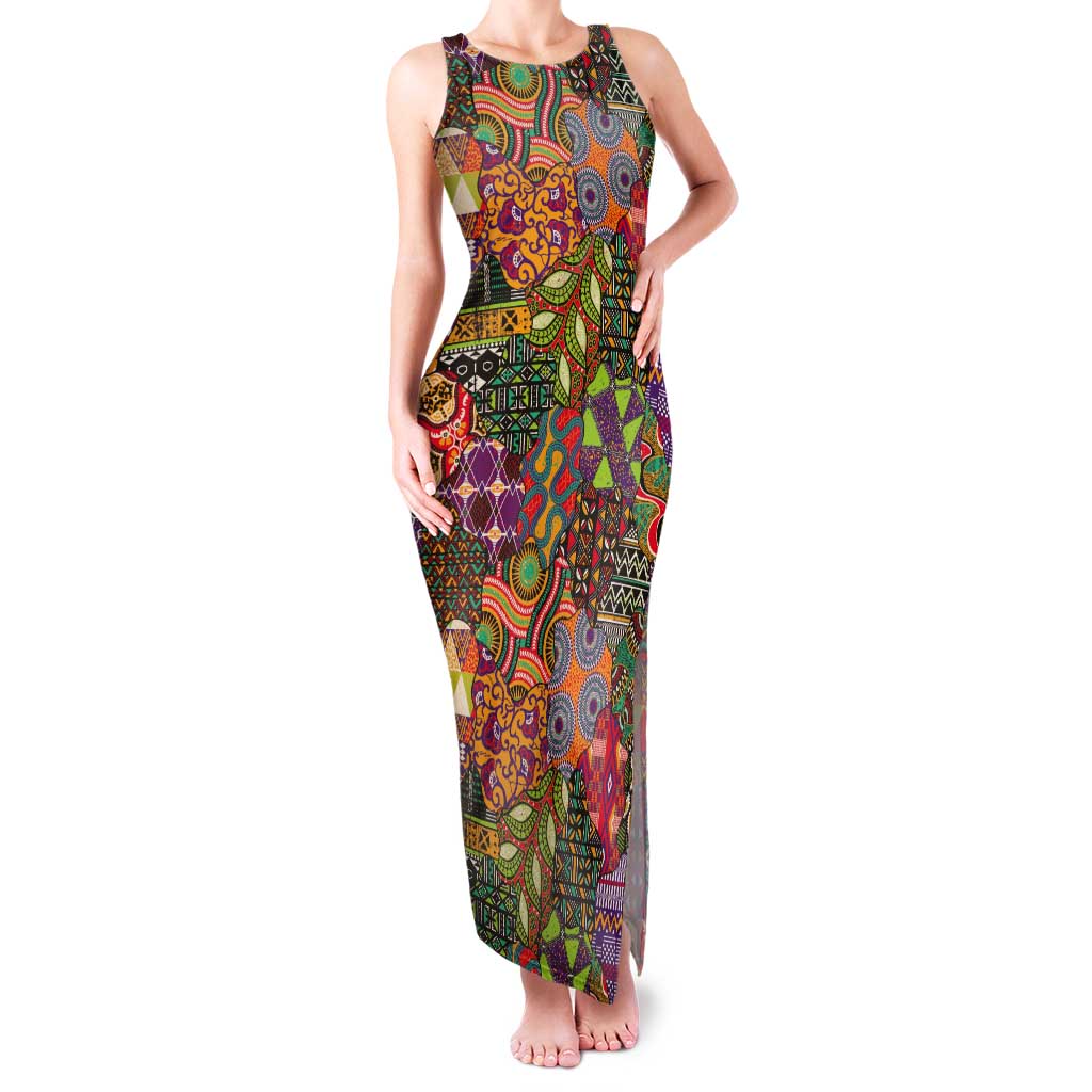 Traditional Ethnic African Vintage Motifs Tank Maxi Dress - Wonder Print Shop