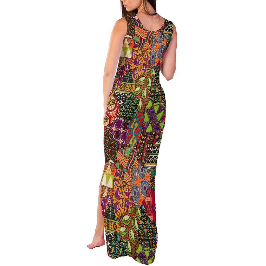 Traditional Ethnic African Vintage Motifs Tank Maxi Dress - Wonder Print Shop
