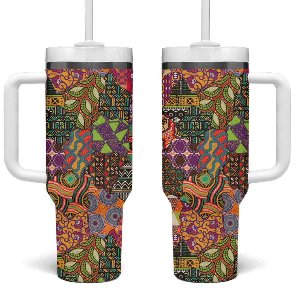 Traditional Ethnic African Vintage Motifs Tumbler With Handle - Wonder Print Shop