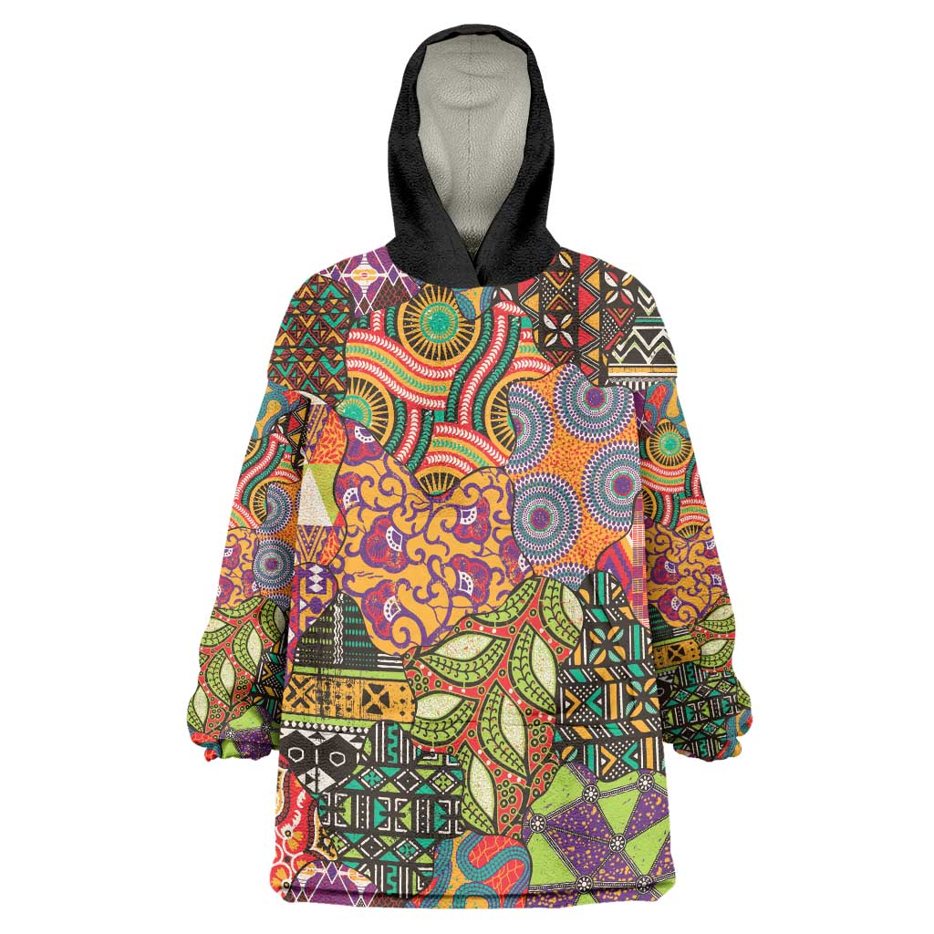 Traditional Ethnic African Vintage Motifs Wearable Blanket Hoodie - Wonder Print Shop