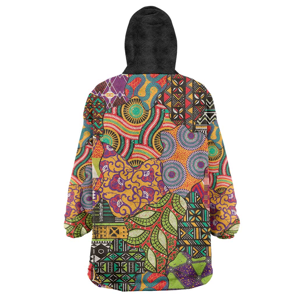 Traditional Ethnic African Vintage Motifs Wearable Blanket Hoodie - Wonder Print Shop