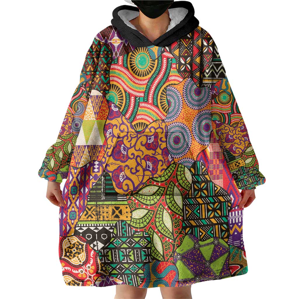 Traditional Ethnic African Vintage Motifs Wearable Blanket Hoodie - Wonder Print Shop