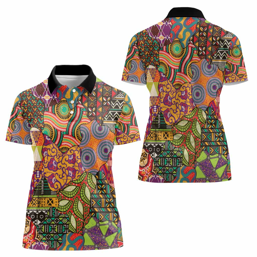 Traditional Ethnic African Vintage Motifs Women Polo Shirt - Wonder Print Shop
