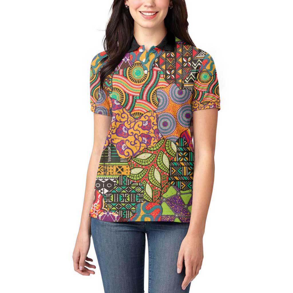 Traditional Ethnic African Vintage Motifs Women Polo Shirt - Wonder Print Shop