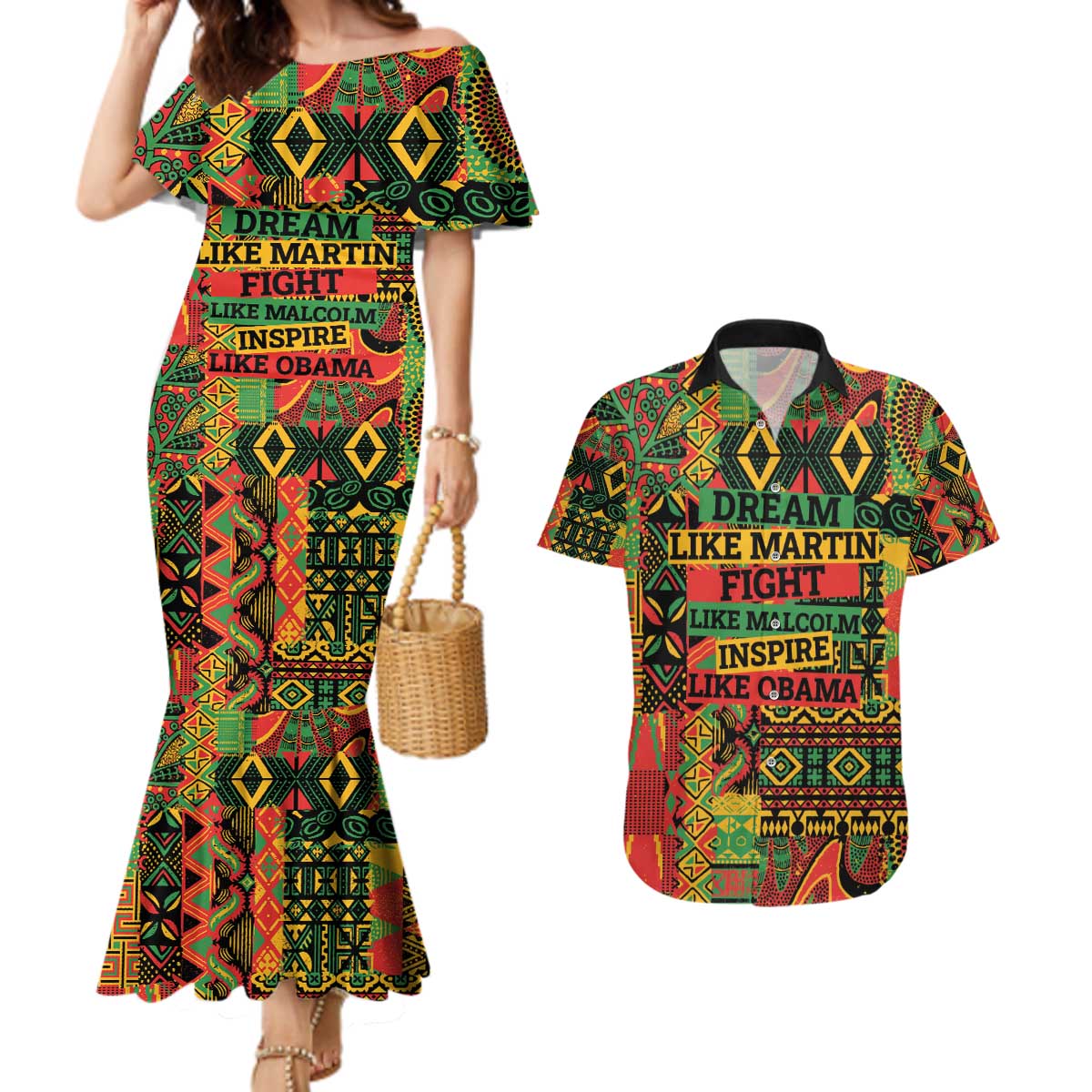 Black History Black Month Dream Like Couples Matching Mermaid Dress and Hawaiian Shirt LT9 - Wonder Print Shop