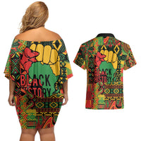 Black History Black Month Dream Like Couples Matching Off Shoulder Short Dress and Hawaiian Shirt LT9 - Wonder Print Shop