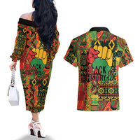Black History Black Month Dream Like Couples Matching Off The Shoulder Long Sleeve Dress and Hawaiian Shirt LT9 - Wonder Print Shop
