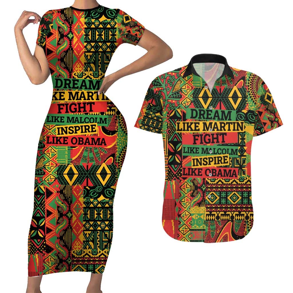 Black History Black Month Dream Like Couples Matching Short Sleeve Bodycon Dress and Hawaiian Shirt LT9 - Wonder Print Shop