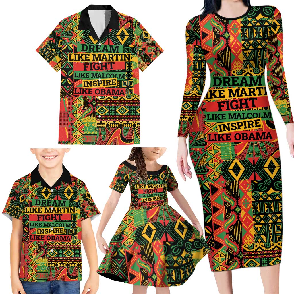 Black History Black Month Dream Like Family Matching Long Sleeve Bodycon Dress and Hawaiian Shirt LT9 - Wonder Print Shop