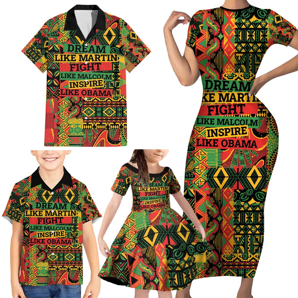 Black History Black Month Dream Like Family Matching Short Sleeve Bodycon Dress and Hawaiian Shirt - Wonder Print Shop