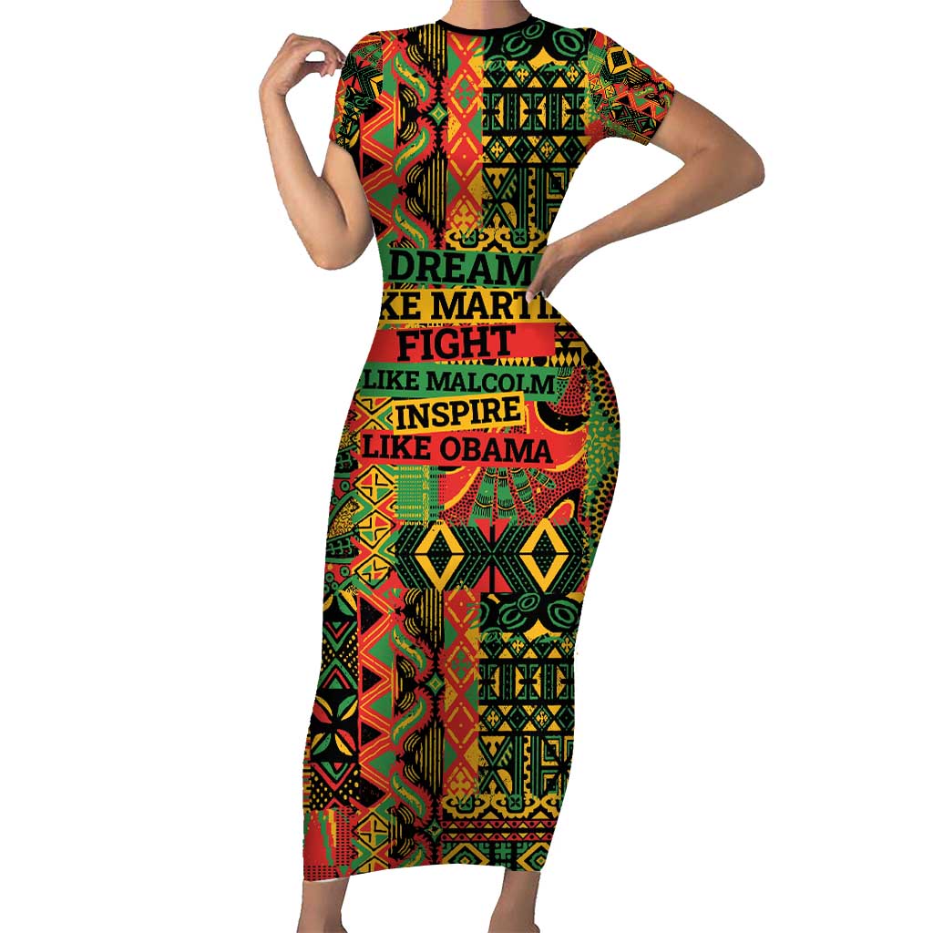 Black History Black Month Dream Like Short Sleeve Bodycon Dress - Wonder Print Shop