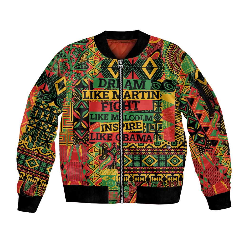 Black History Black Month Dream Like Sleeve Zip Bomber Jacket - Wonder Print Shop
