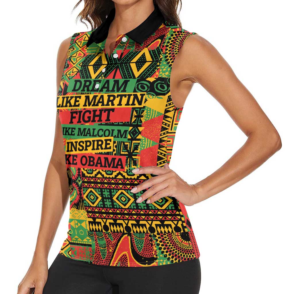 Black History Black Month Dream Like Women Sleeveless Polo Shirt - Wonder Print Shop