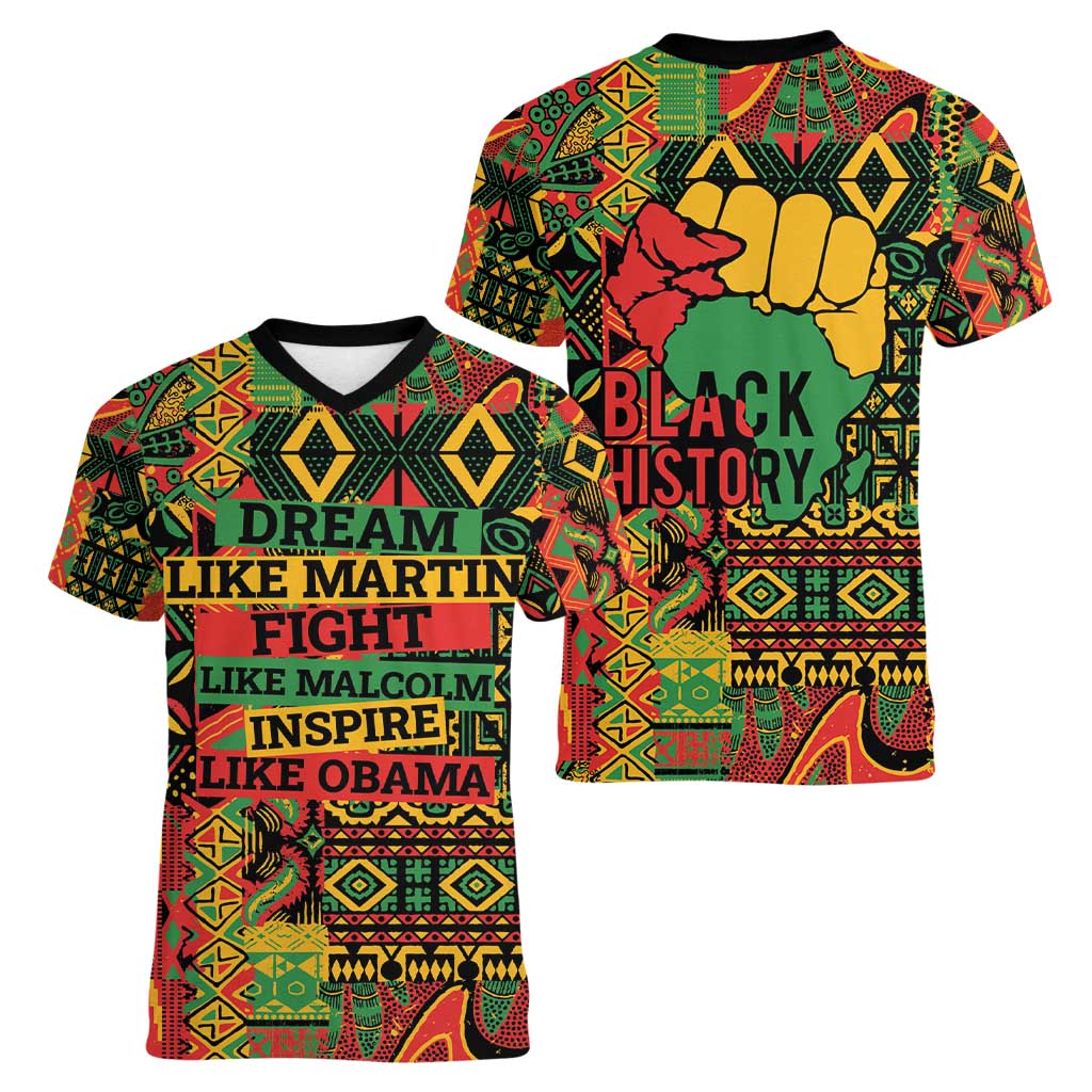 Black History Black Month Dream Like Women V-Neck T-Shirt - Wonder Print Shop
