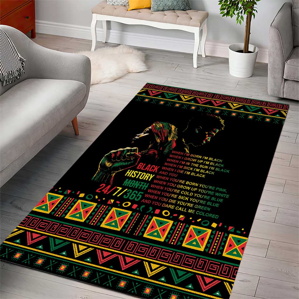 When I'm Born I'm Black Area Rug Black History Black Month LT9 - Wonder Print Shop