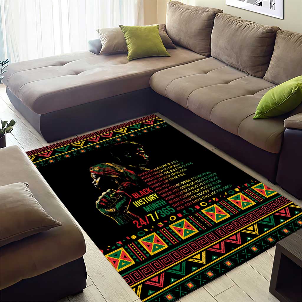 When I'm Born I'm Black Area Rug Black History Black Month LT9 - Wonder Print Shop