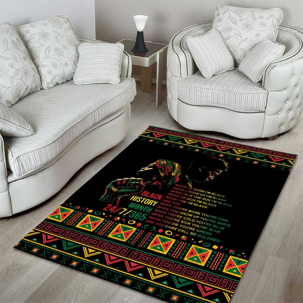 When I'm Born I'm Black Area Rug Black History Black Month LT9 - Wonder Print Shop
