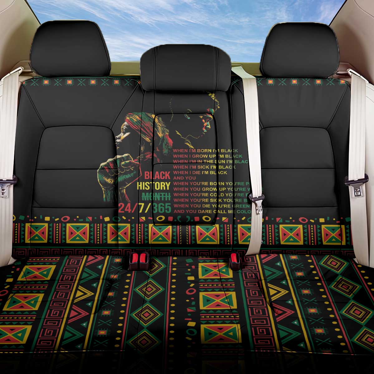 When I'm Born I'm Black Back Car Seat Cover Black History Black Month LT9 - Wonder Print Shop
