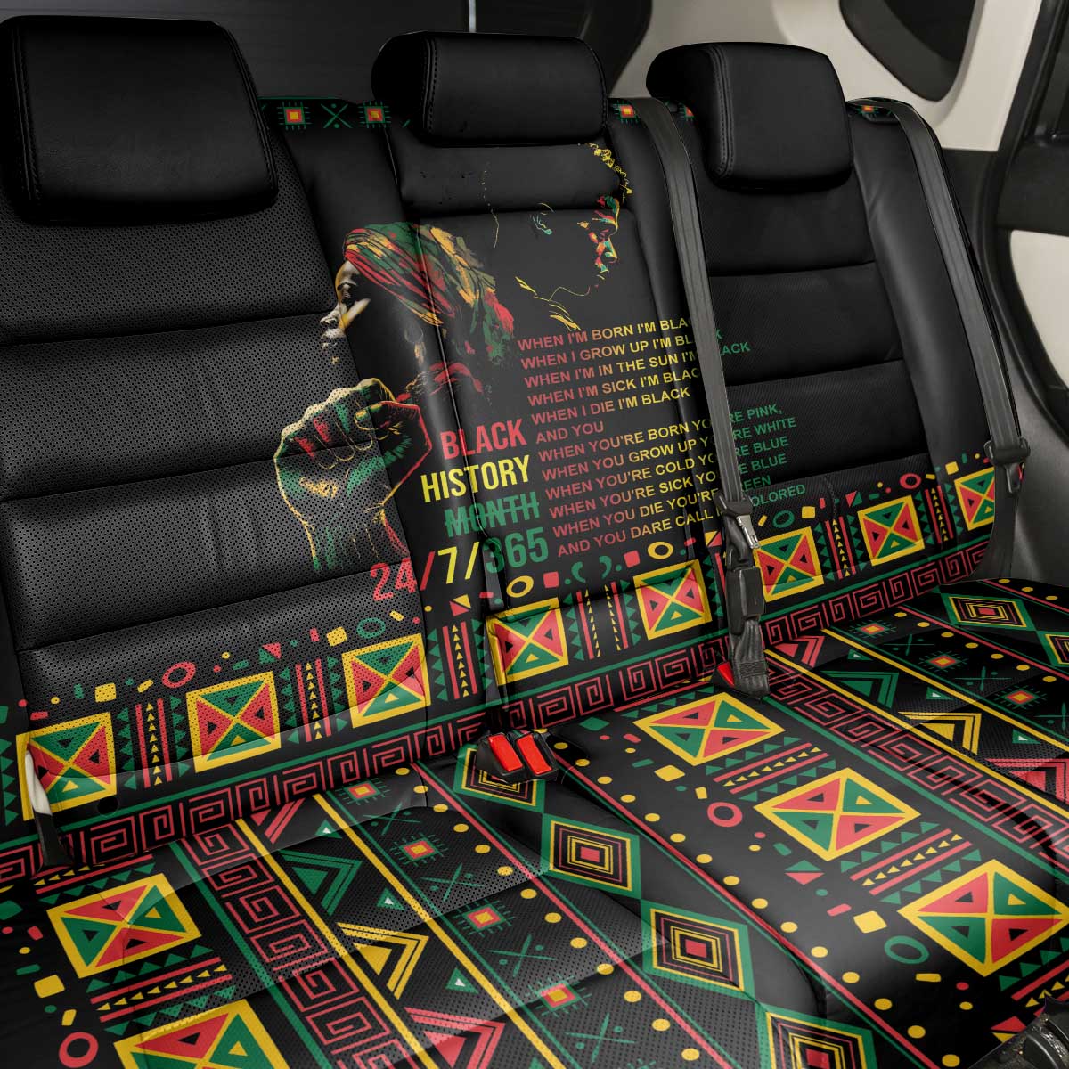 When I'm Born I'm Black Back Car Seat Cover Black History Black Month LT9 - Wonder Print Shop