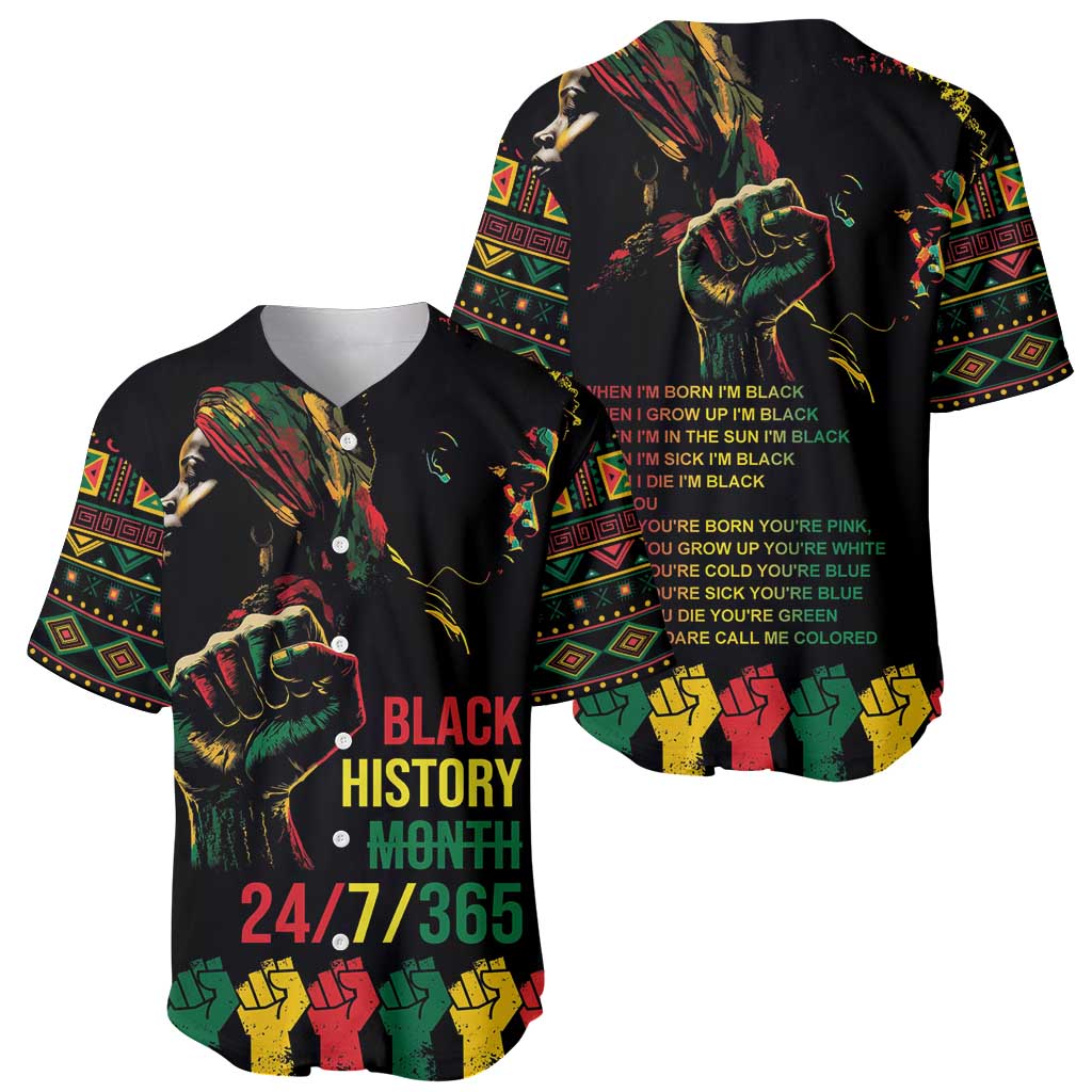 When I'm Born I'm Black Baseball Jersey Black History Black Month LT9 - Wonder Print Shop