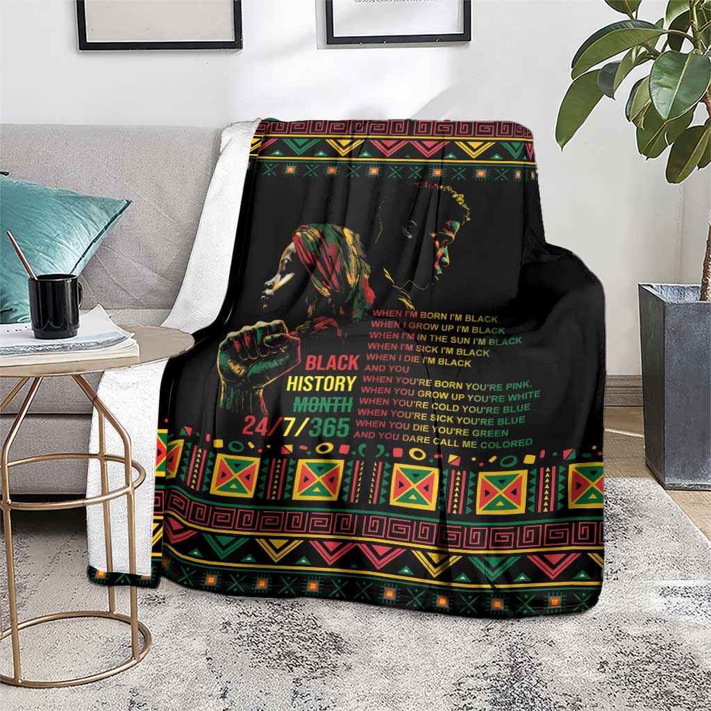 When I'm Born I'm Black Blanket Black History Black Month LT9