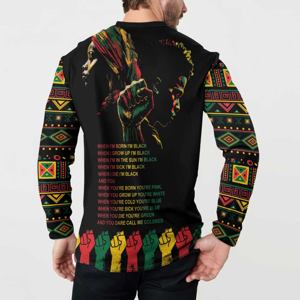 When I'm Born I'm Black Button Sweatshirt Black History Black Month LT9 - Wonder Print Shop
