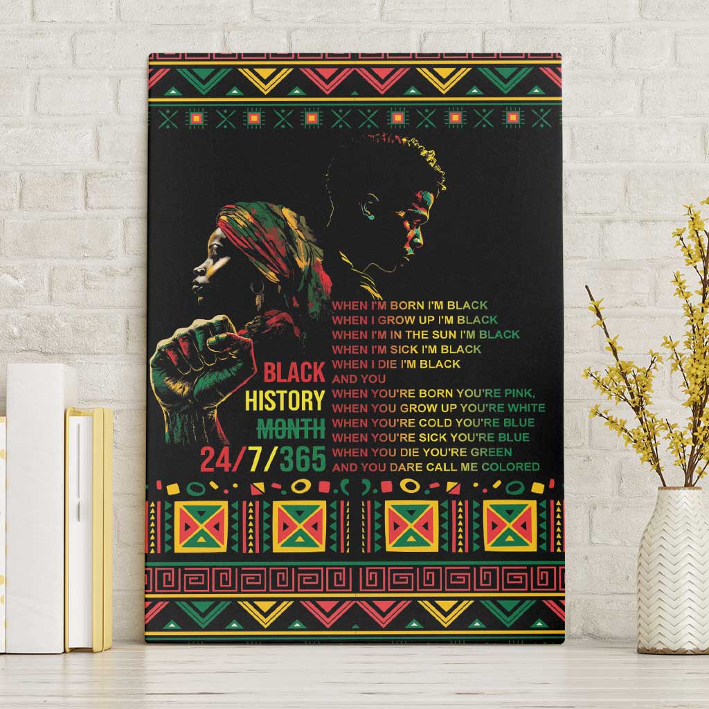 When I'm Born I'm Black Canvas Wall Art Black History Black Month LT9 - Wonder Print Shop