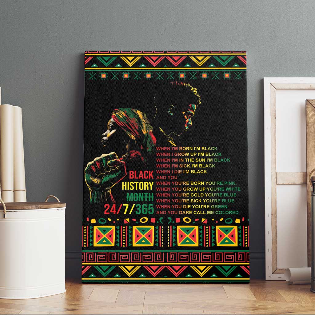 When I'm Born I'm Black Canvas Wall Art Black History Black Month LT9 - Wonder Print Shop