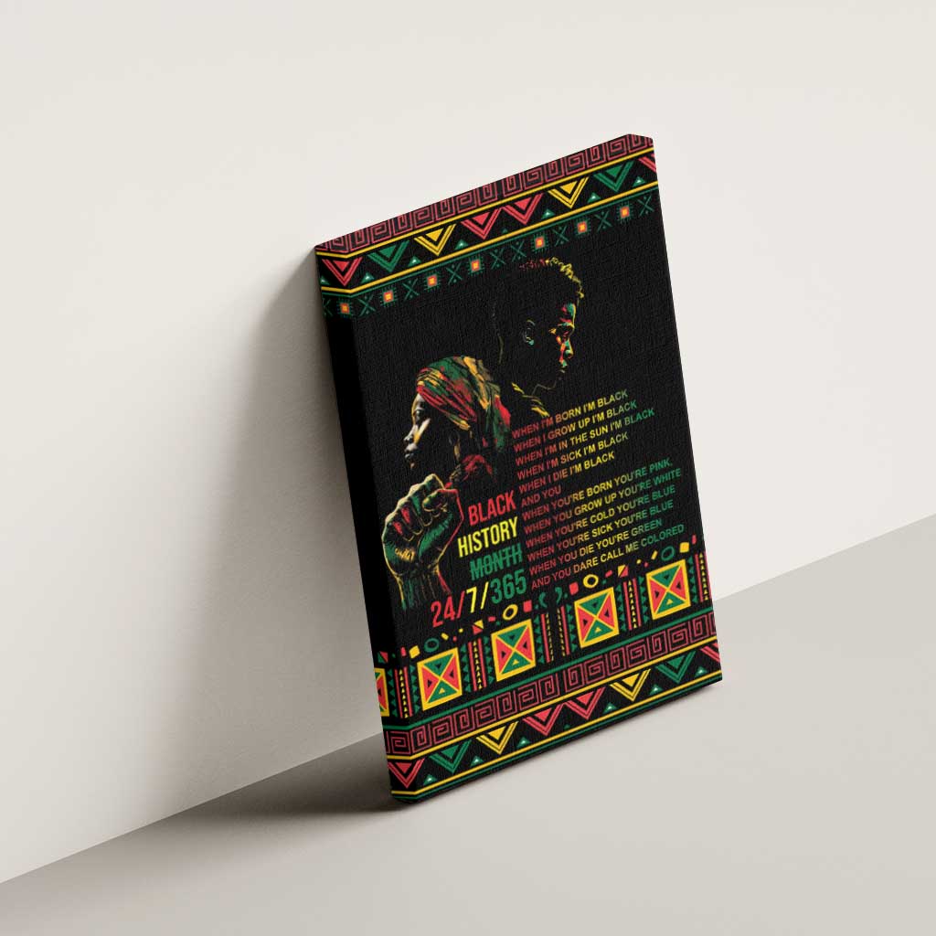 When I'm Born I'm Black Canvas Wall Art Black History Black Month LT9 - Wonder Print Shop