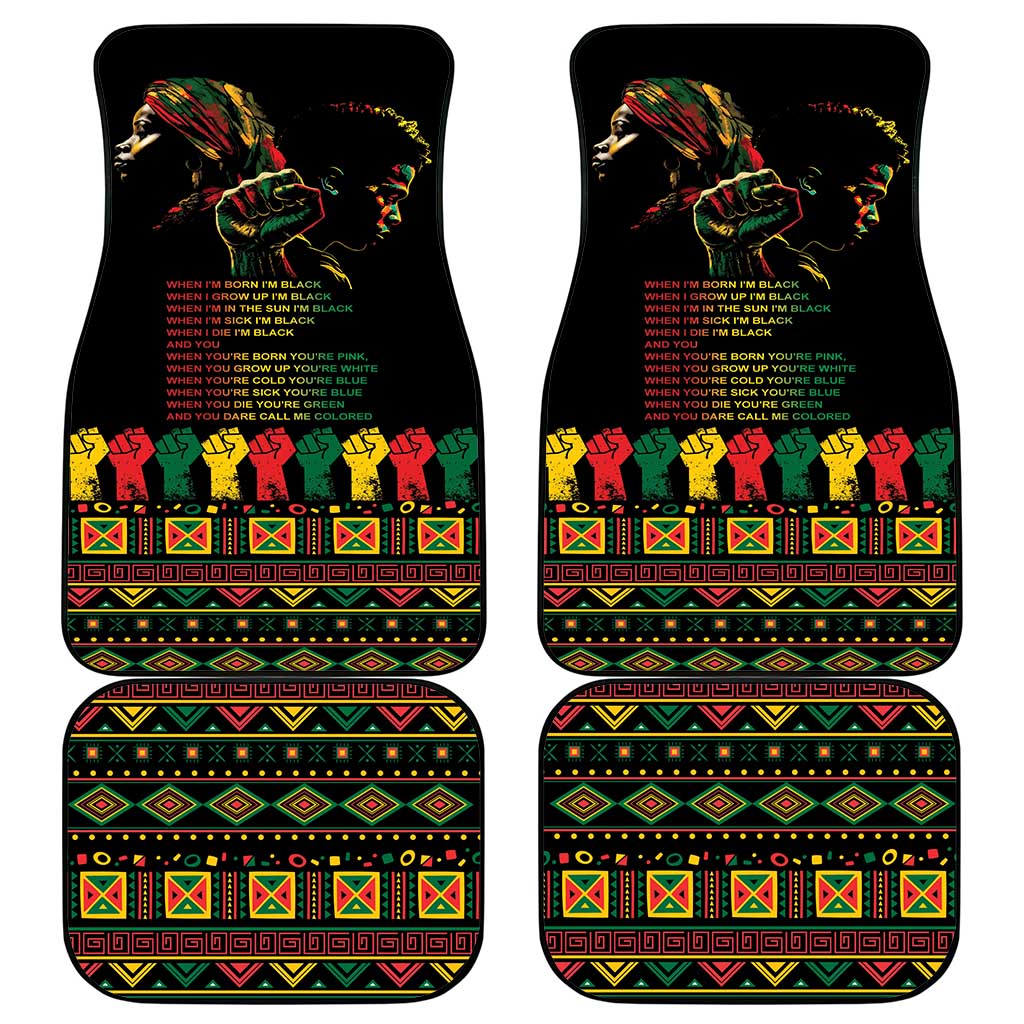 When I'm Born I'm Black Car Mats Black History Black Month LT9 - Wonder Print Shop