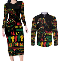 When I'm Born I'm Black Couples Matching Long Sleeve Bodycon Dress and Long Sleeve Button Shirt Black History Black Month LT9 - Wonder Print Shop