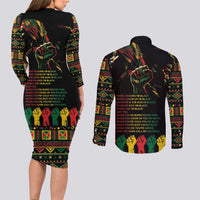 When I'm Born I'm Black Couples Matching Long Sleeve Bodycon Dress and Long Sleeve Button Shirt Black History Black Month LT9 - Wonder Print Shop