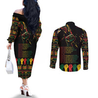 When I'm Born I'm Black Couples Matching Off The Shoulder Long Sleeve Dress and Long Sleeve Button Shirt Black History Black Month LT9