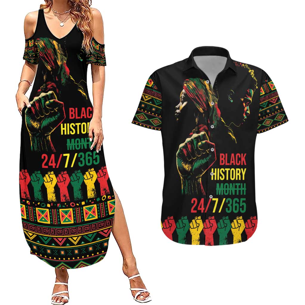 When I'm Born I'm Black Couples Matching Summer Maxi Dress and Hawaiian Shirt Black History Black Month LT9 - Wonder Print Shop